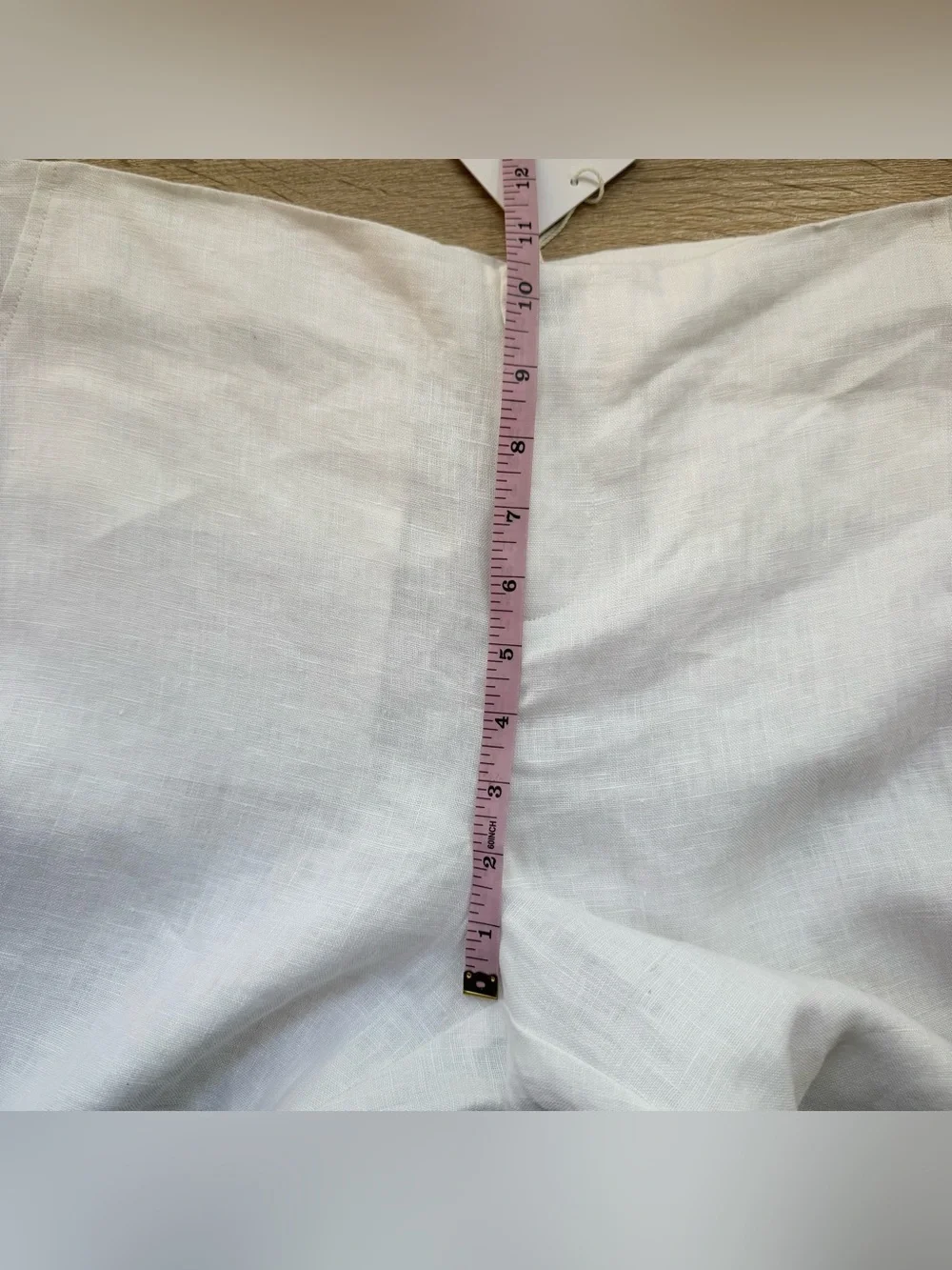 NWT Reformation Vida Linen Low Rise Pants White 10